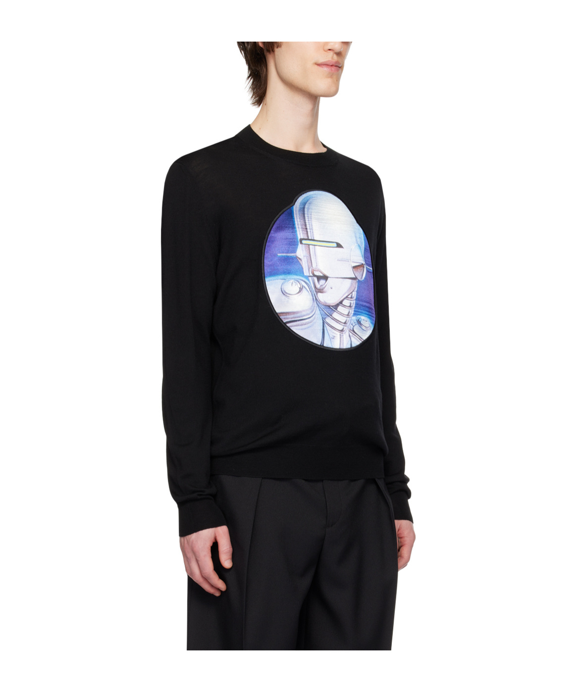 Stella Mccartney Pattern Round-neck Sweater In Black