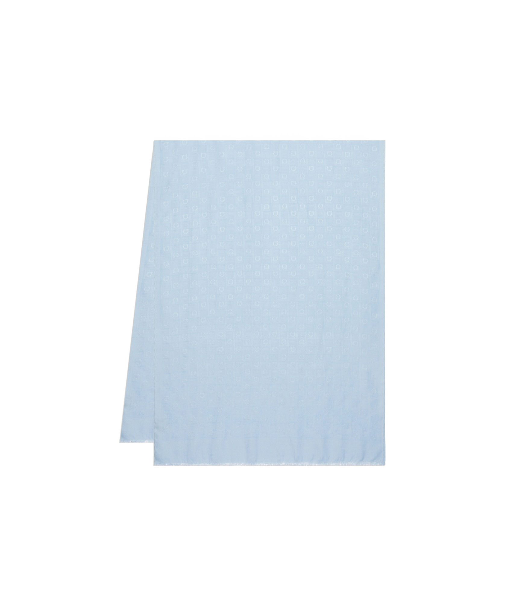 Ferragamo Monogram Jacquard Wool Shawl In Blue