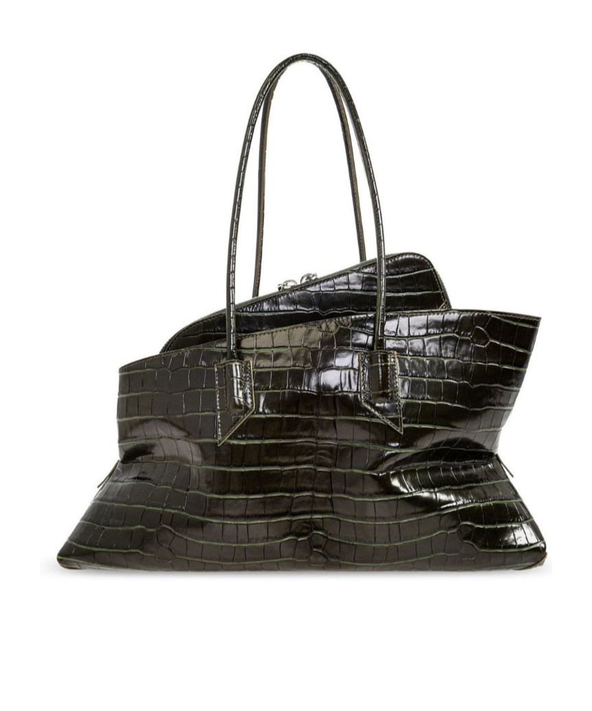 Attico The La Passeggiata Embossed Medium Bag In Brown