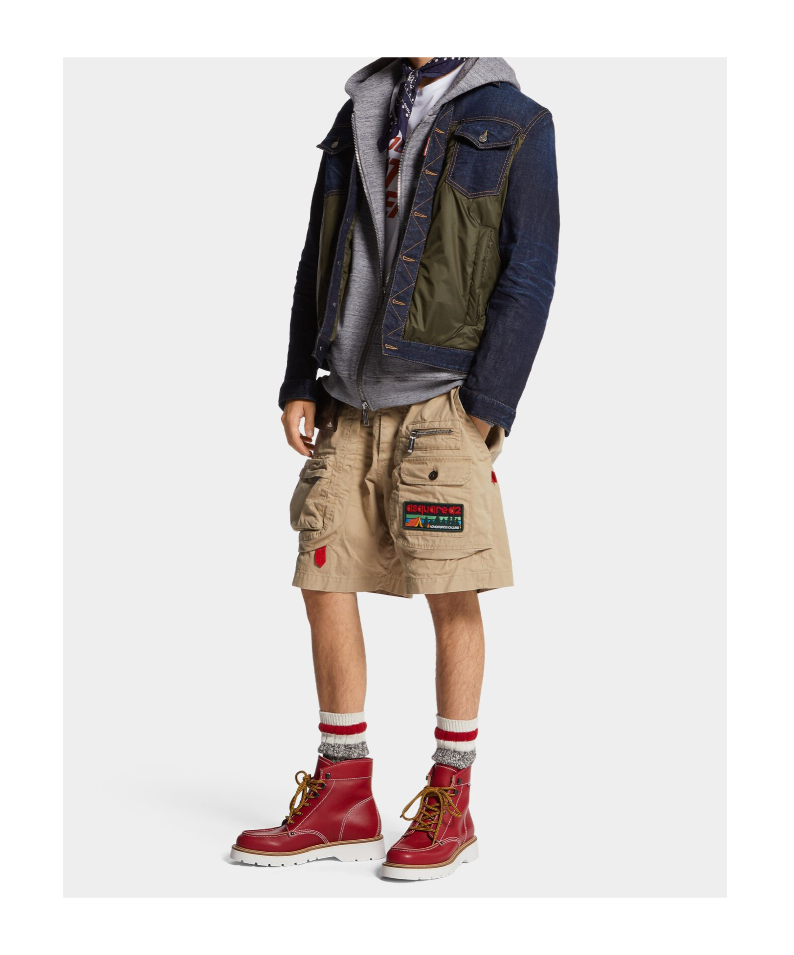 Dsquared2 Cotton Cargo Shorts In Nude