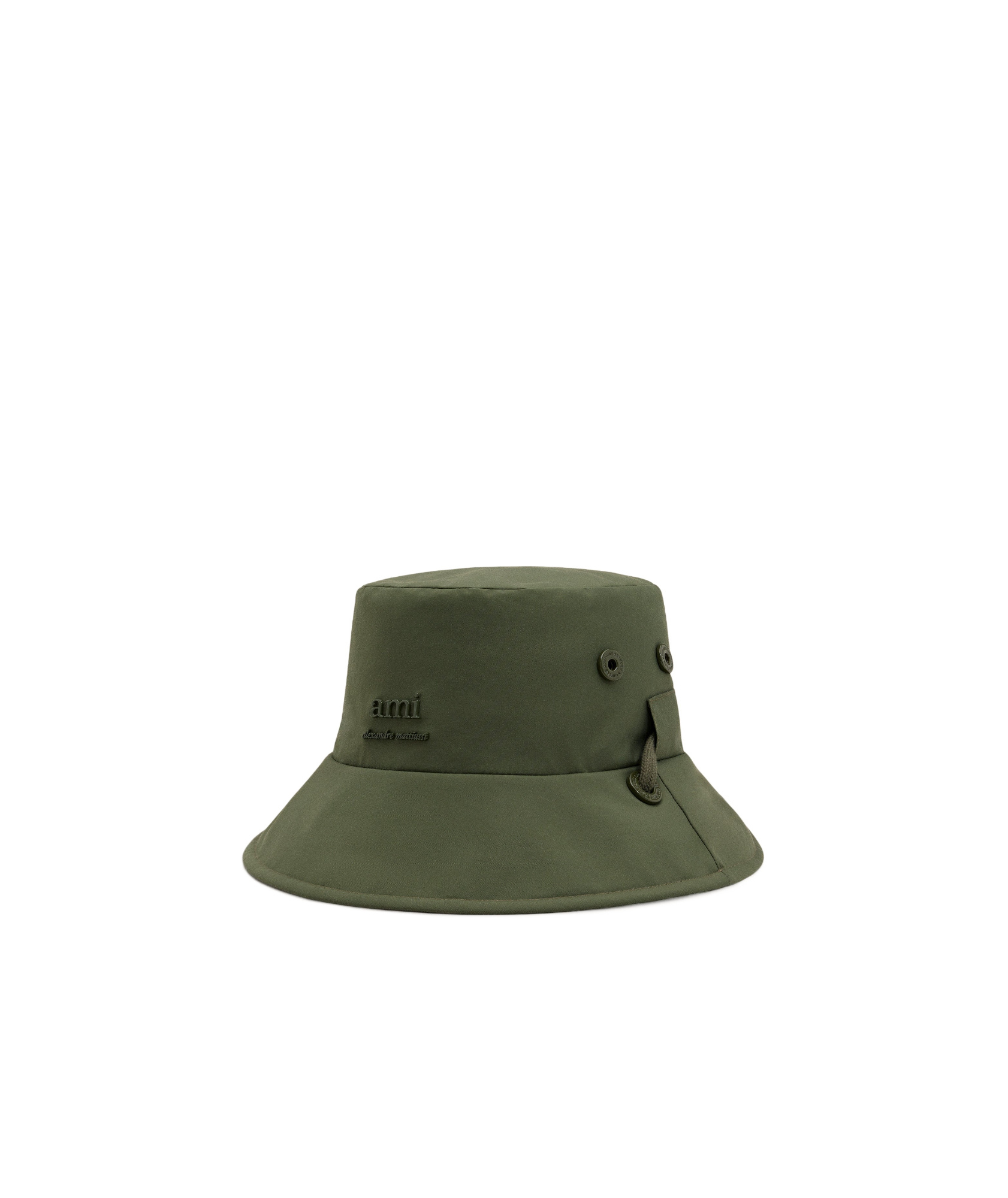 Ami Alexandre Mattiussi Green Water-repellent String Bucket Hat Green In Loden