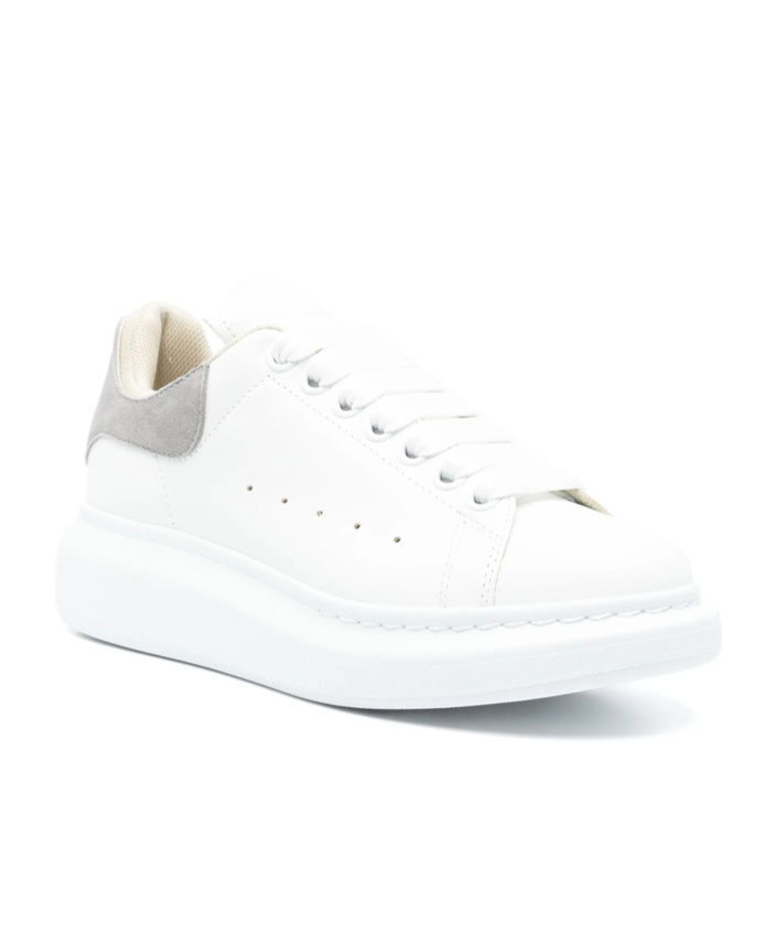 Alexander Mcqueen Oversized Leather Low-top Sneakers In White