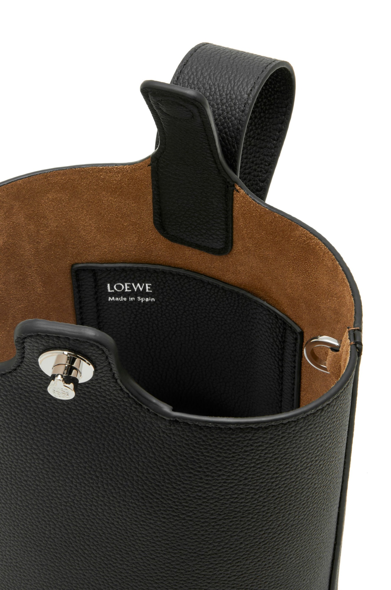 Loewe Mini Pebble Bucket Shoulder Bag In Black
