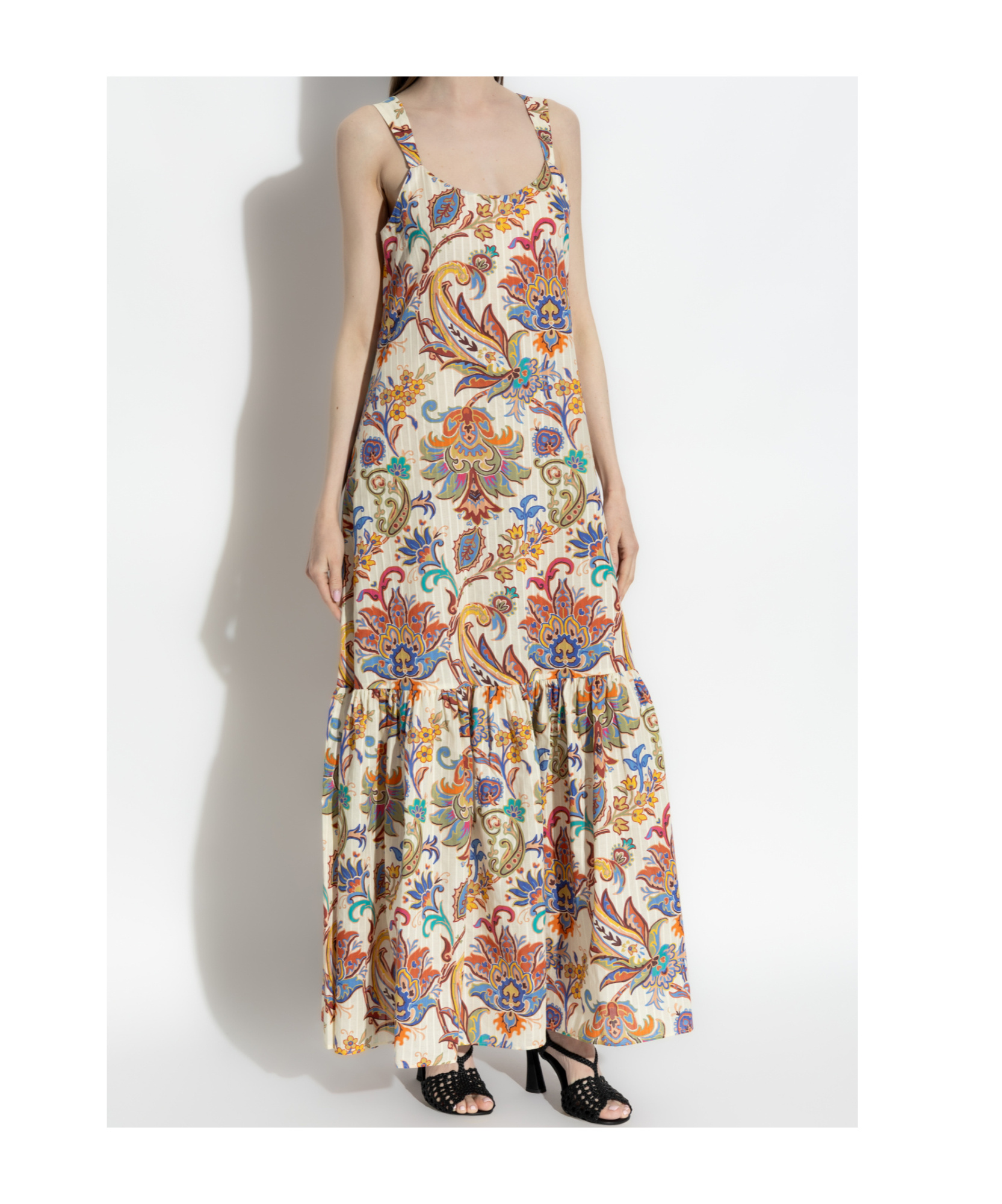 Etro Floral Printed Sleeveless Maxi Dress In Multi