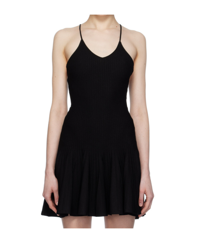 Shop Khaite Backless Dress With Thin Shoulder Straps In Black