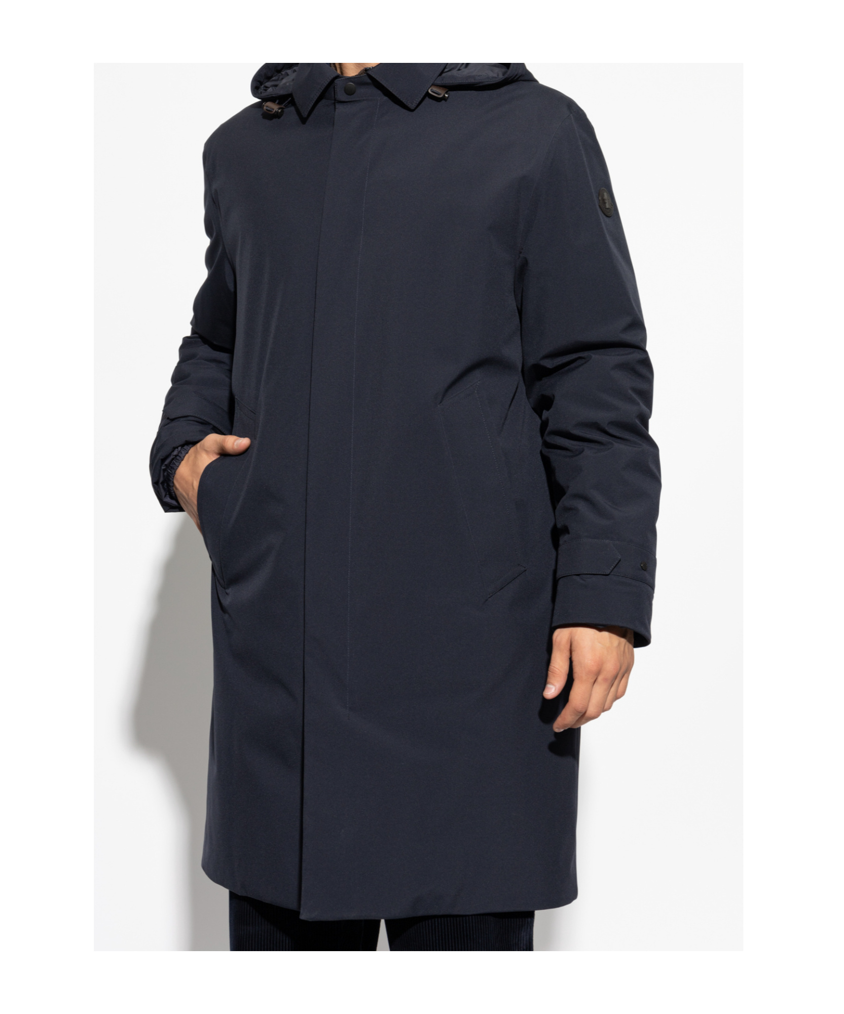 Moncler Larezila Hood Long Parka Jacket In Black