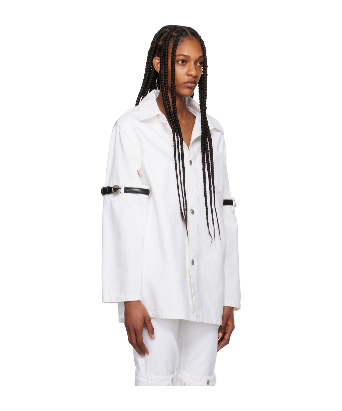 Coperni White Hybrid Denim Shirt In White