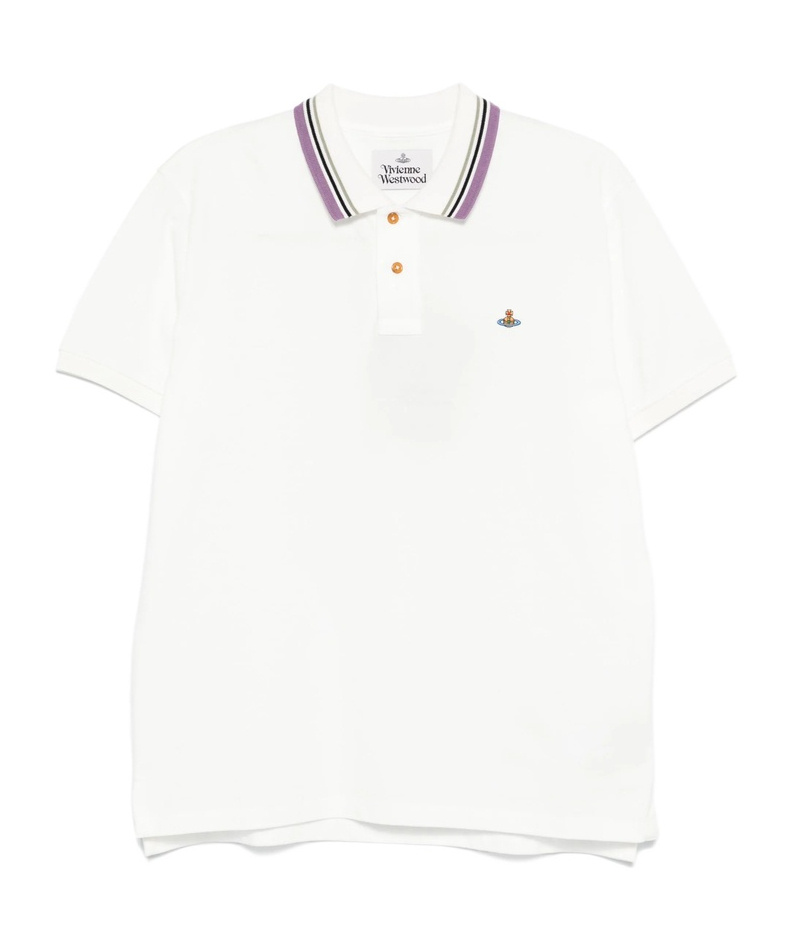 Vivienne Westwood Ribbed Collar Short Sleeves T-shirt In White