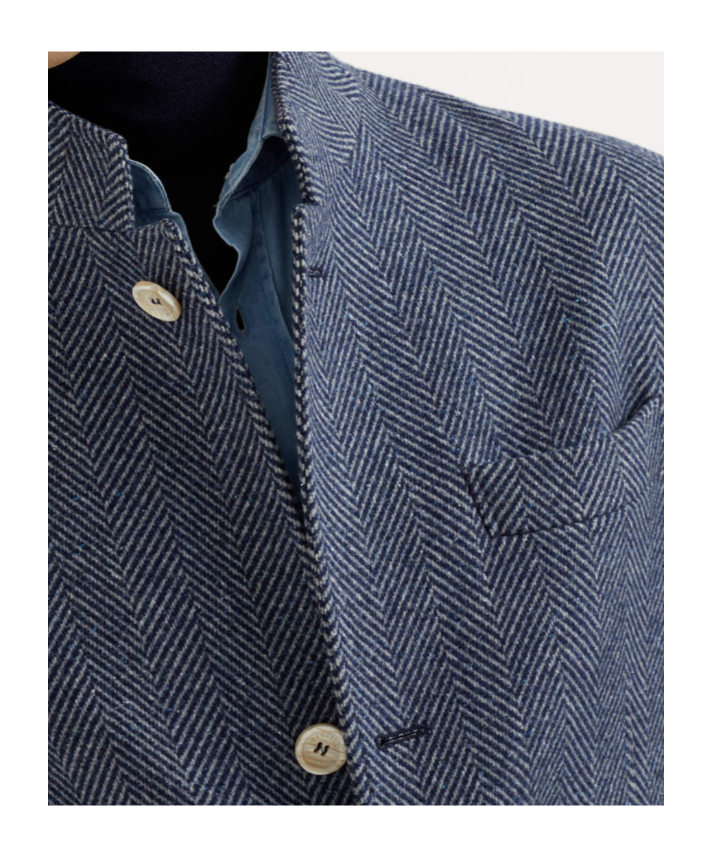 Brunello Cucinelli Water-resistant Herringbone Jacket In Blue