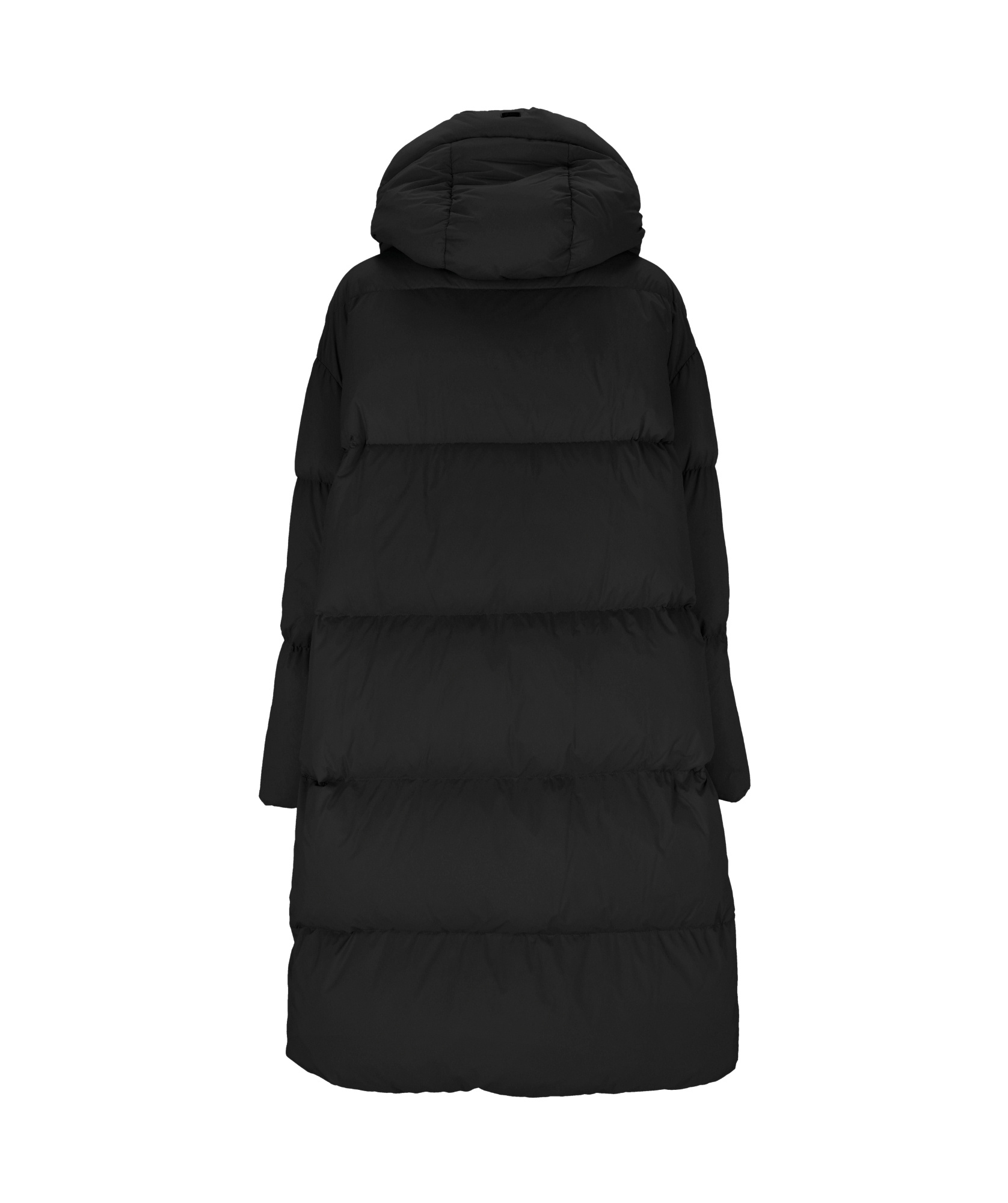 Herno Padded Zip-up Trench Coat In Black