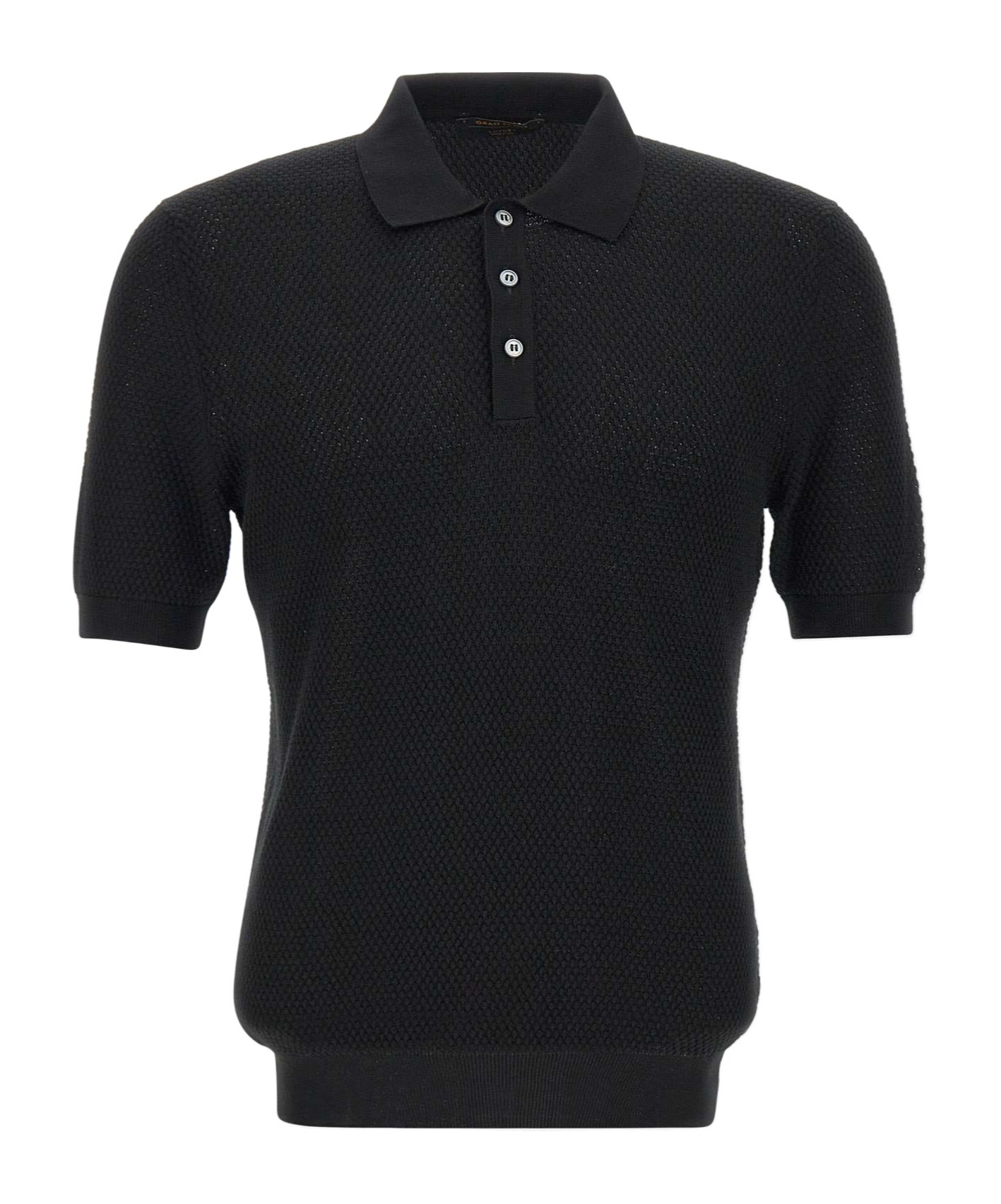 Gran Sasso Textured-knit Short-sleeve Polo Shirt