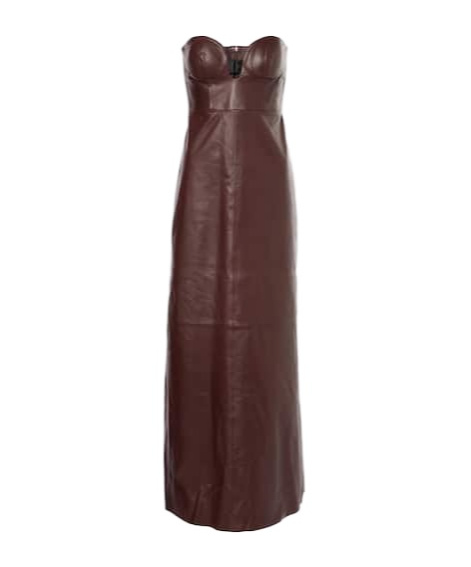 Dodo Bar Or Leather Midi Dress In Burgundy