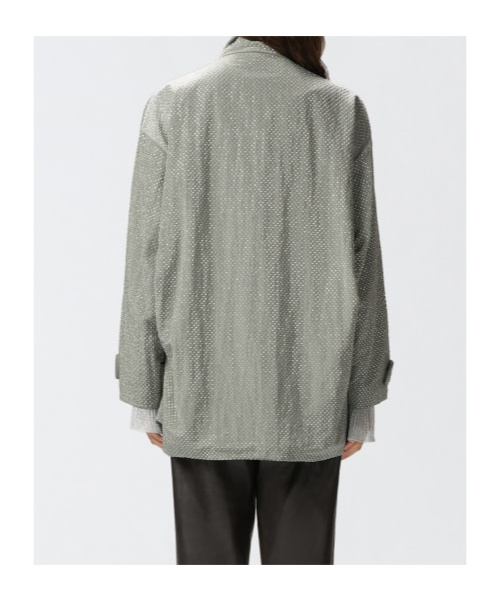 Shop Pinko Polka Dot-print Jacket In Gray
