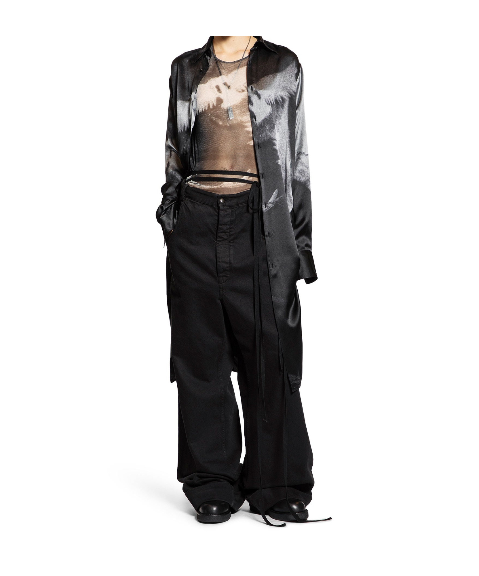 Ann Demeulemeester Long Sleeve Shirt In Multi