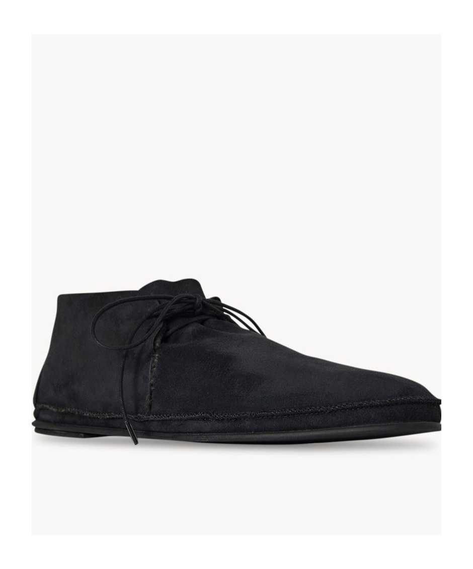 The Row Tyler Lace Up Suede Shoes In Black