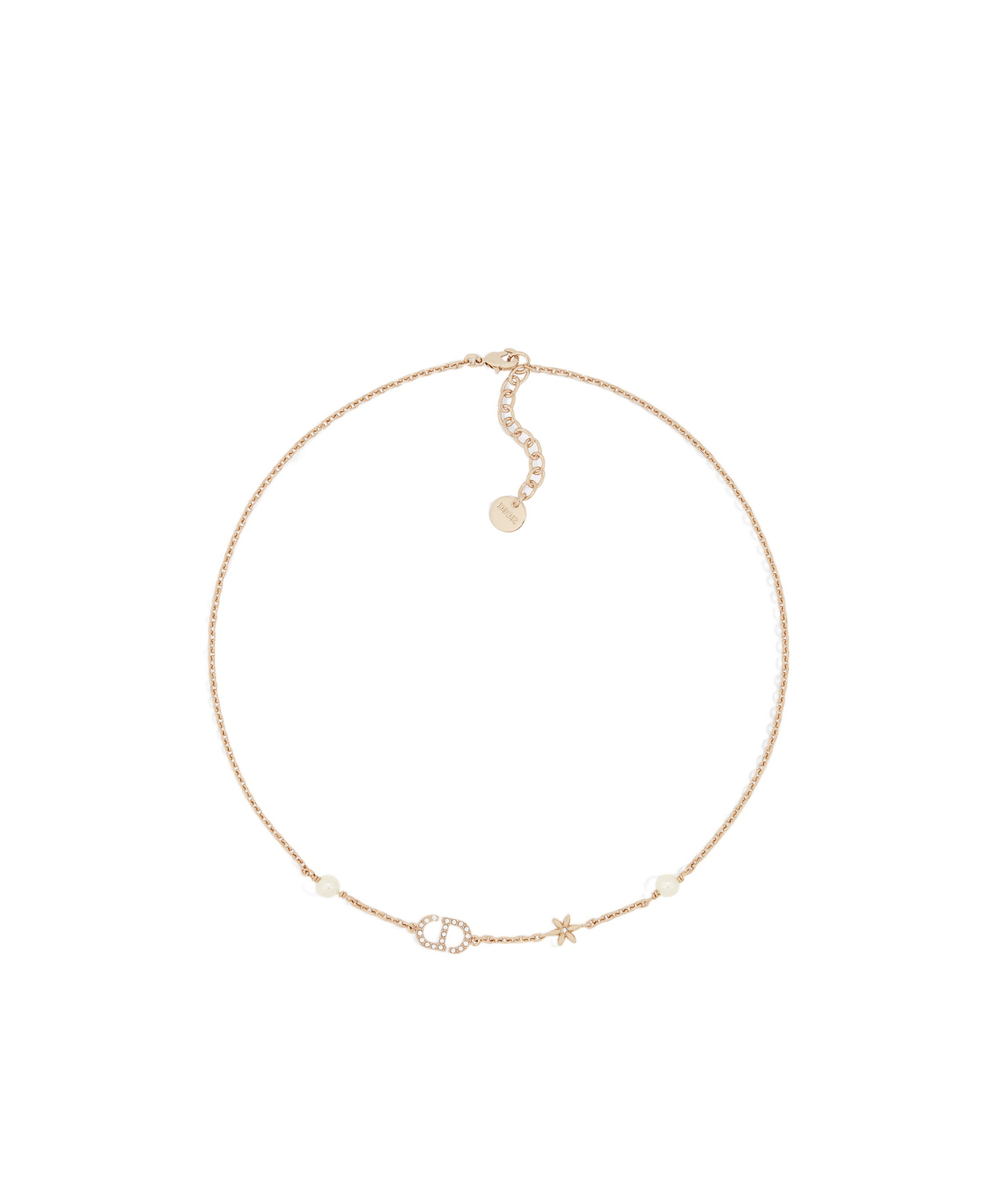 Dior Petit Cd Daisy Necklace In Brown