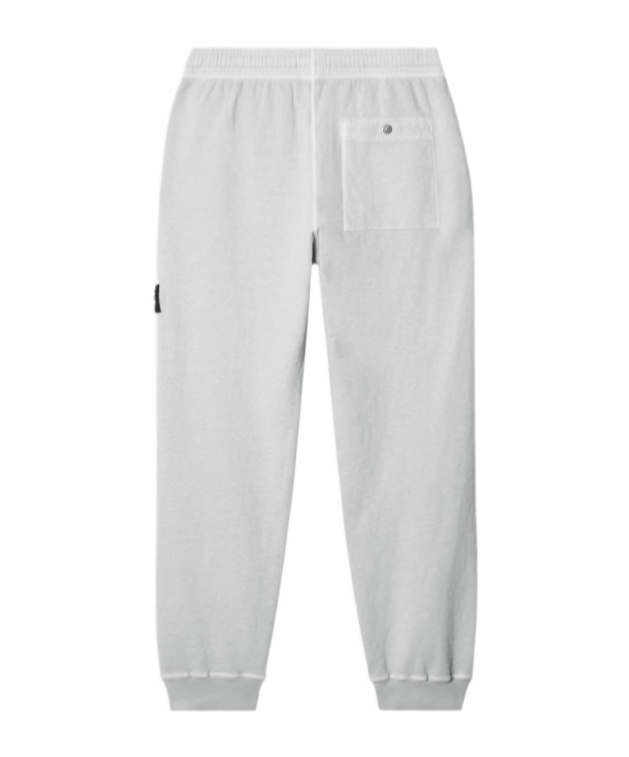 Stone Island Regular Tapered Fit Joggers With Slub Efffect And Pockets In Pearl Grey