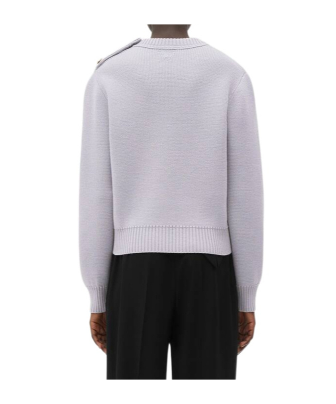 Bottega Veneta Round-neck Knitted Sweater In Gray