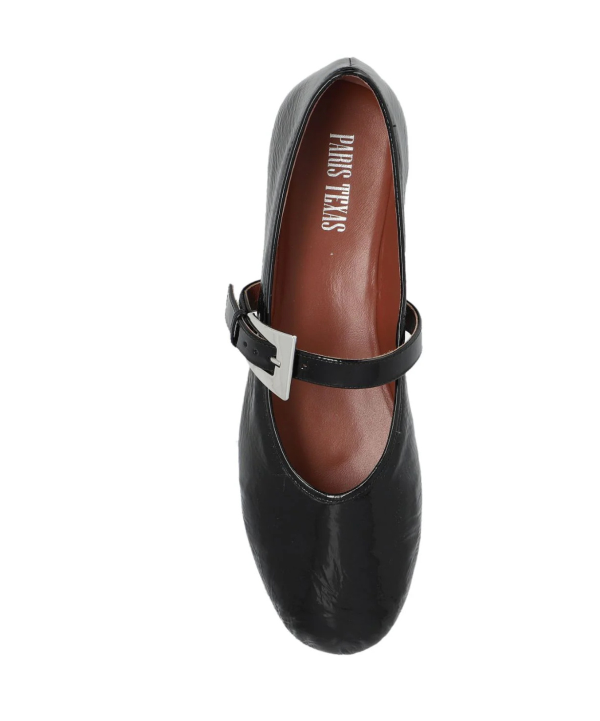 Paris Texas Sveva Patent Buckle Ballet Flat Shoes In Black