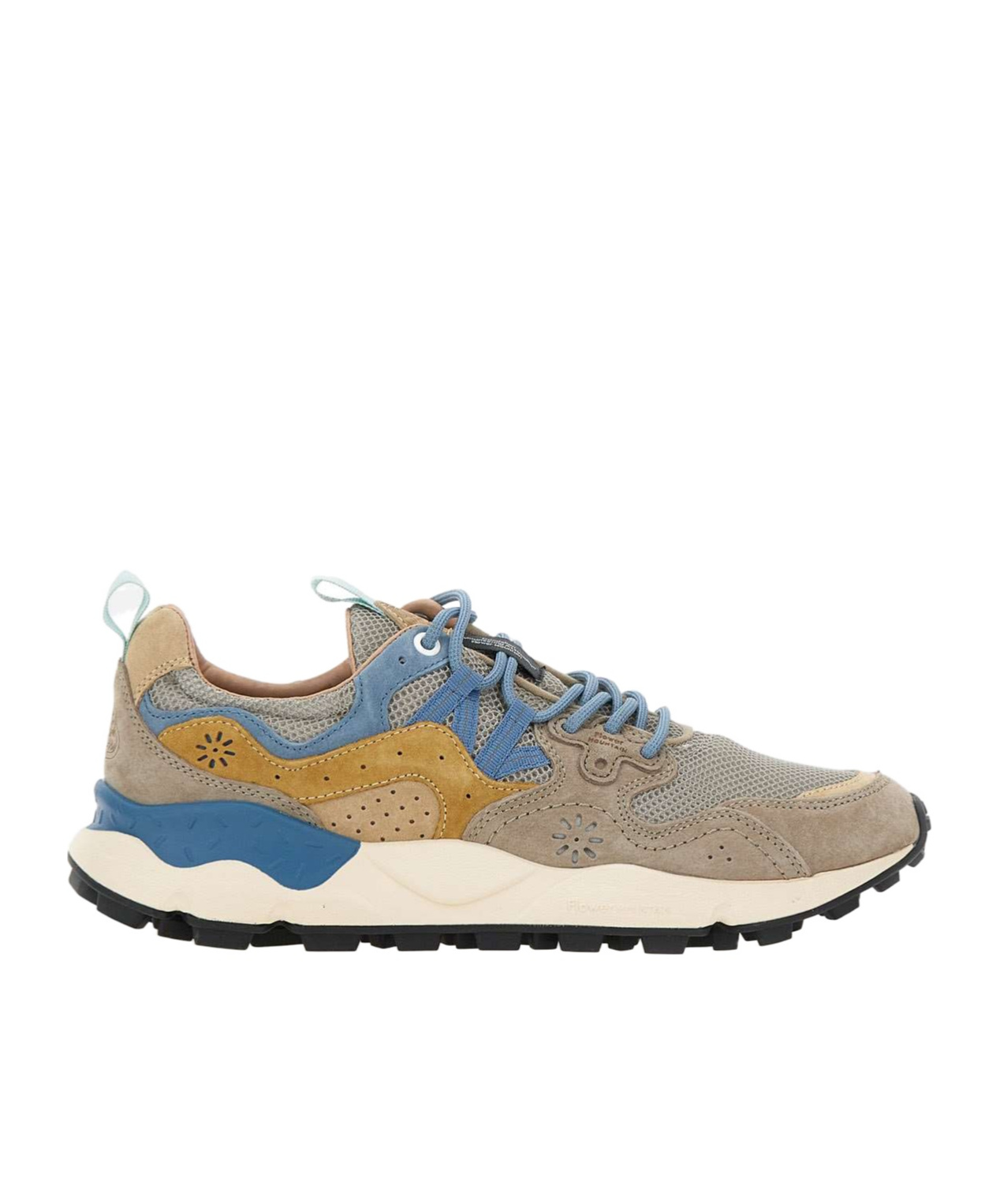 Flower Mountain Yamano 3 Man Suede Mesh Sneakers In Nude