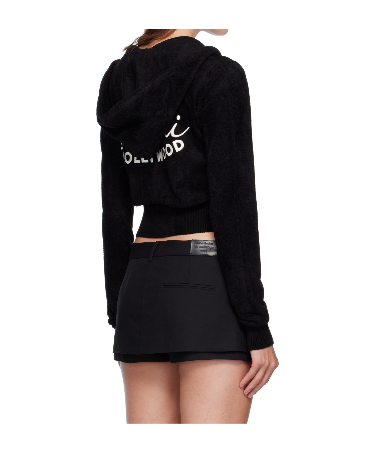 Amiri Club  Cropped Hoodie In Black