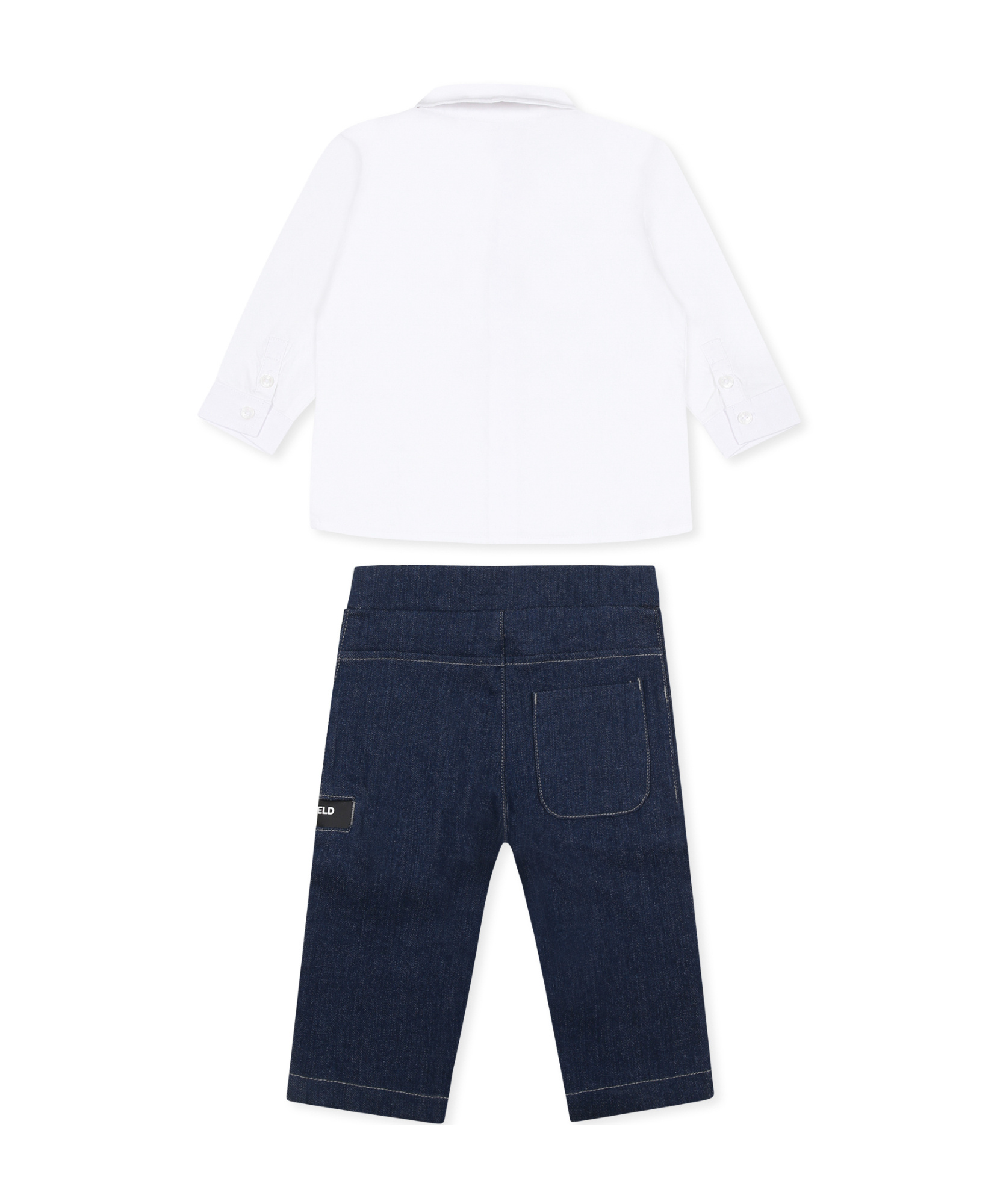 Karl Lagerfeld Short-sleeved Shirt And Trouser Set In White