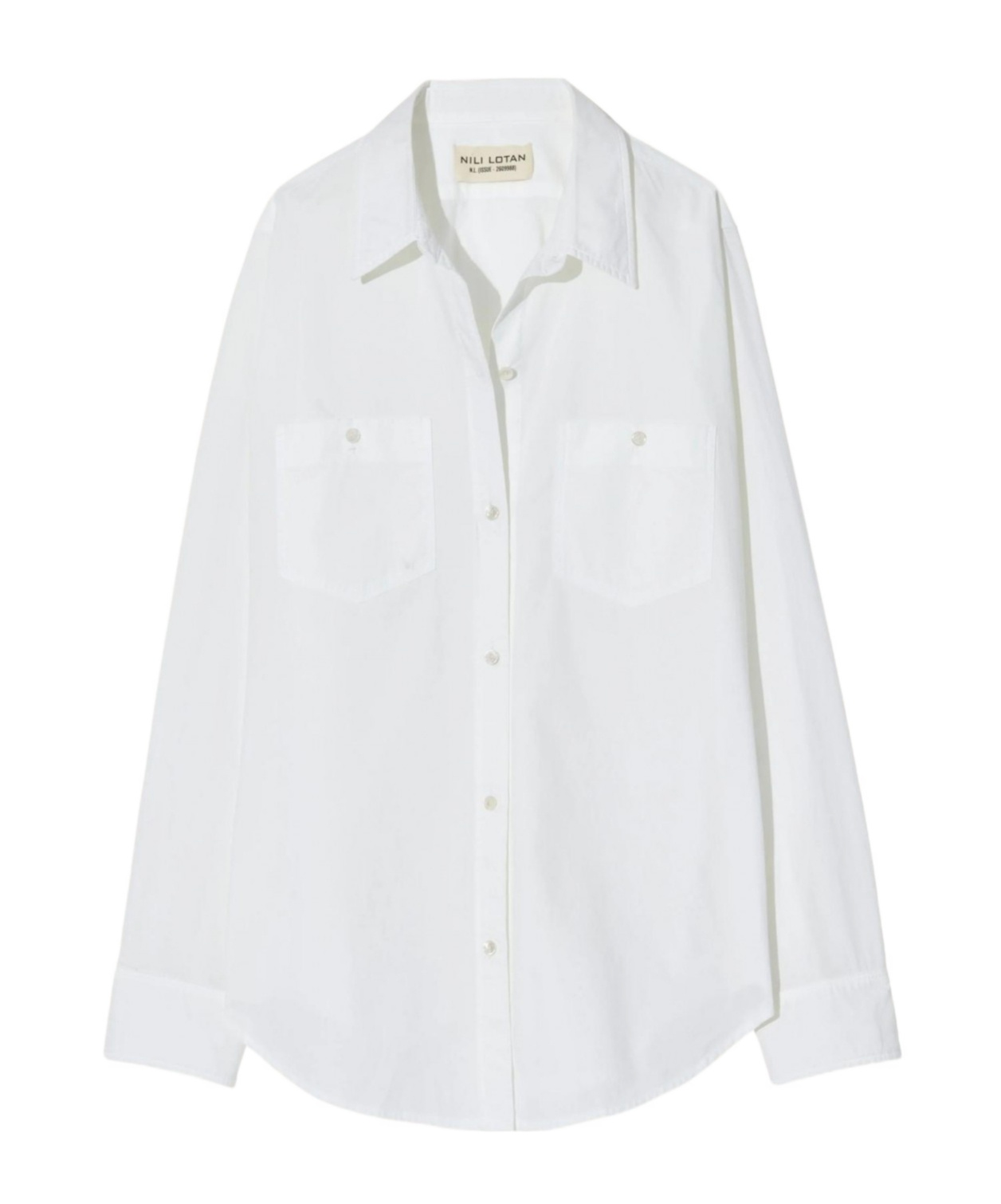 Nili Lotan Button-down Long-sleeved Shirt In White