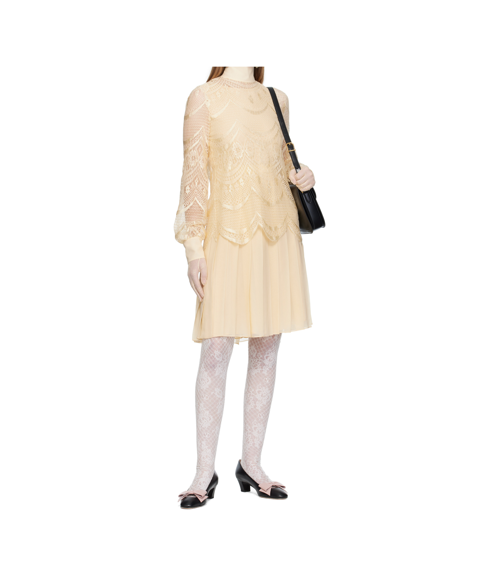 Valentino Long Sleeve Dress In Yellow