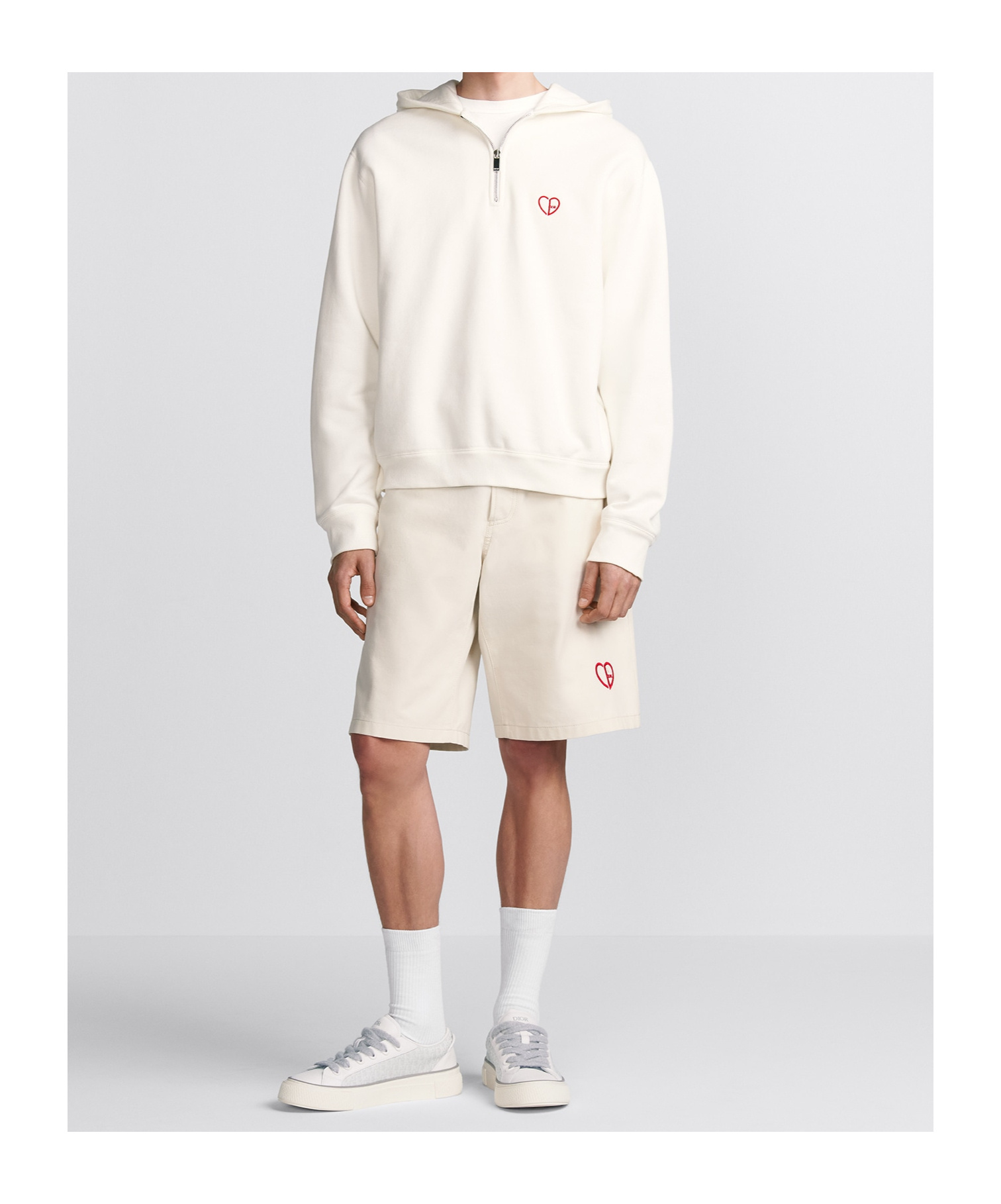 Dior Cd Heart-shaped Bermuda Shorts In White