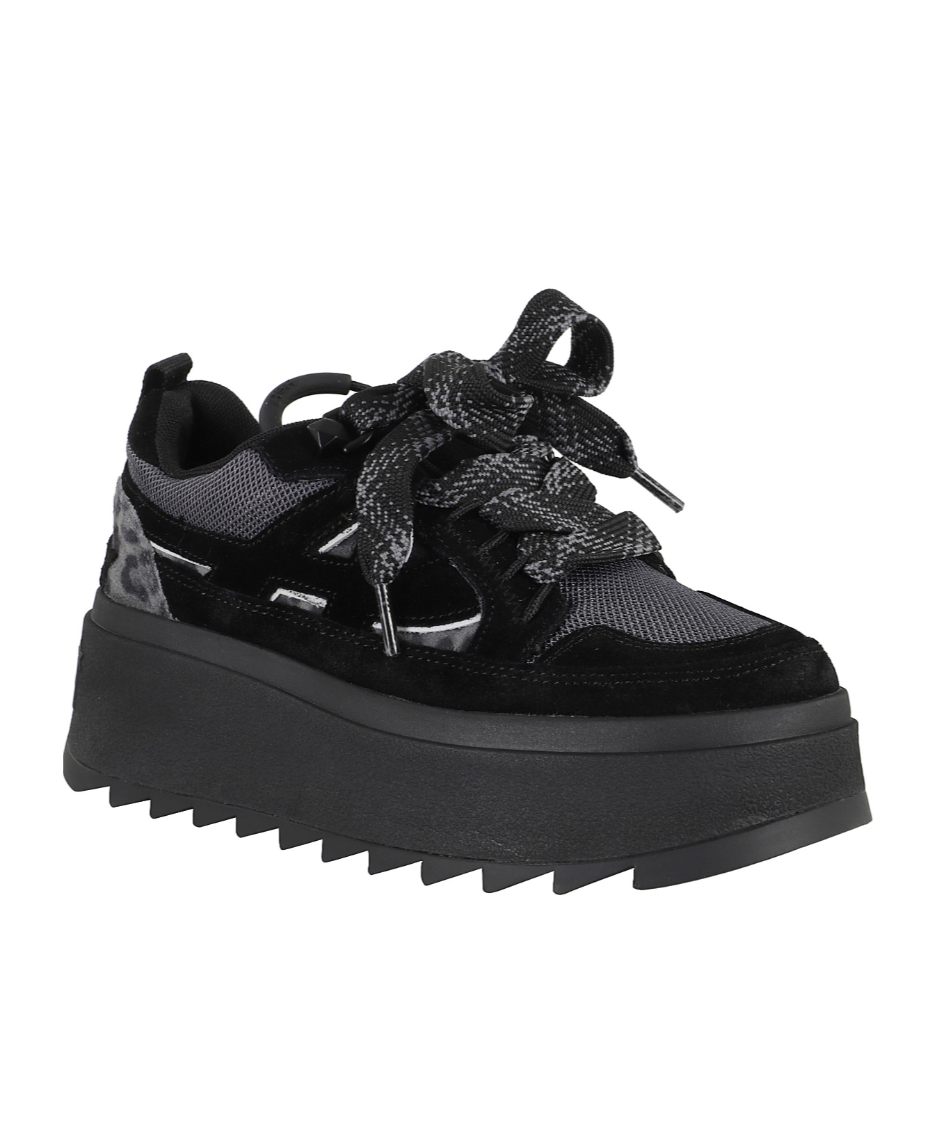 Ash Platform Sneakers With Suede Inserts In Black