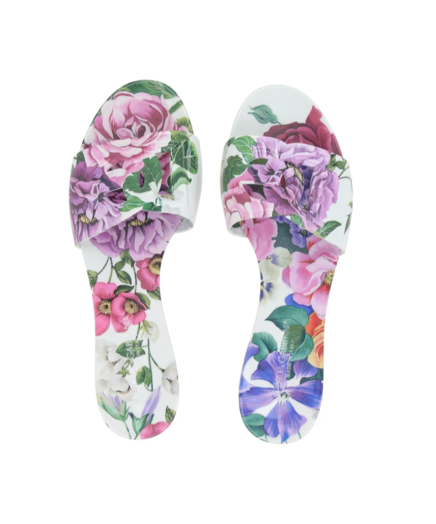 Dolce & Gabbana Women Sandals With Flowers In White