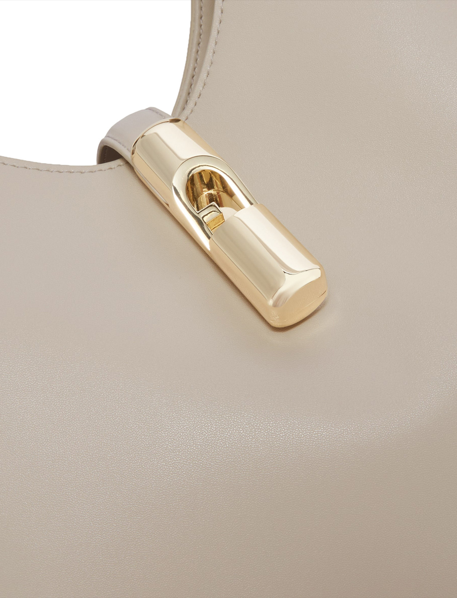 Furla 'droplet Hobo' Leather Bag In Nude