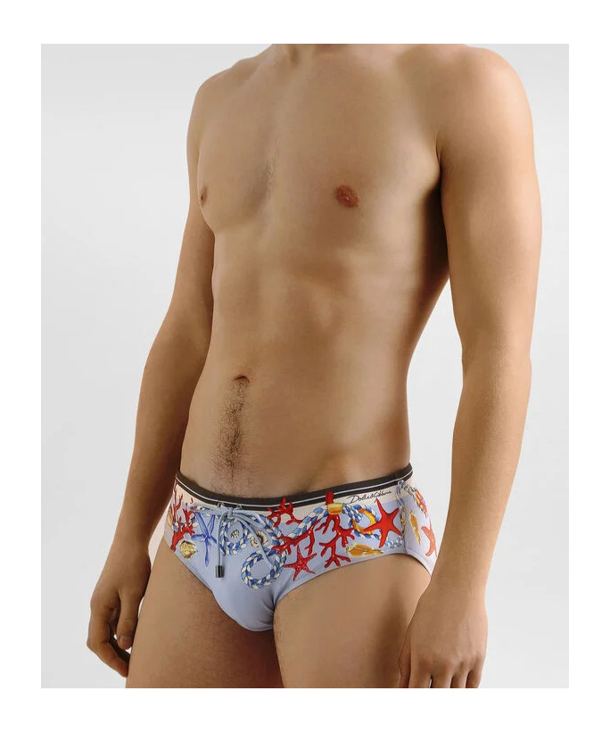 Dolce & Gabbana Shell-print Swimming Trunks In Multi