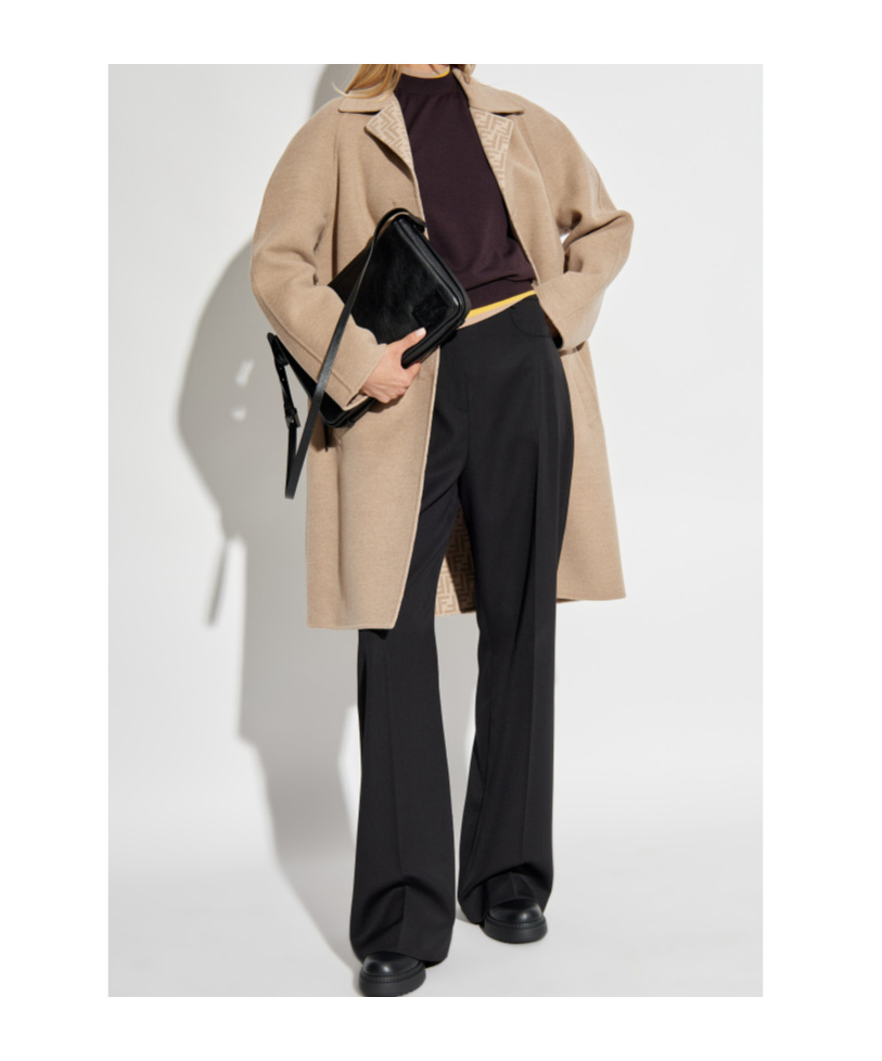 Fendi Layered-trim Sweater In Black
