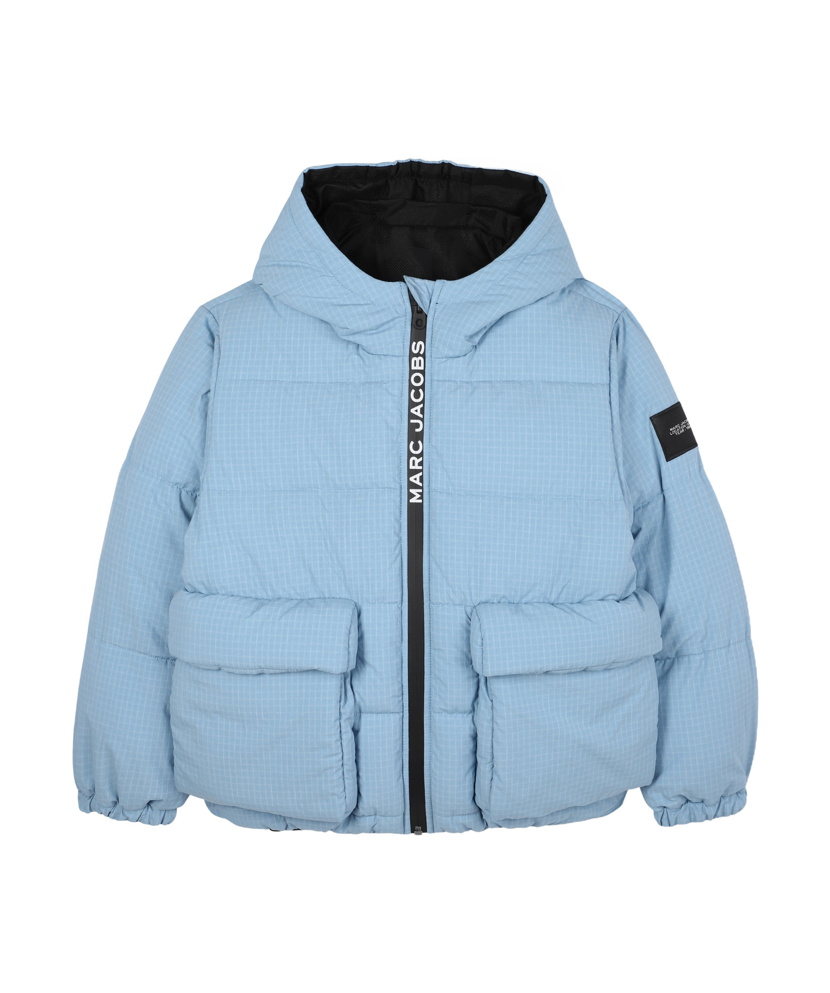 Marc Jacobs Checked Puffer Jacket In Blue