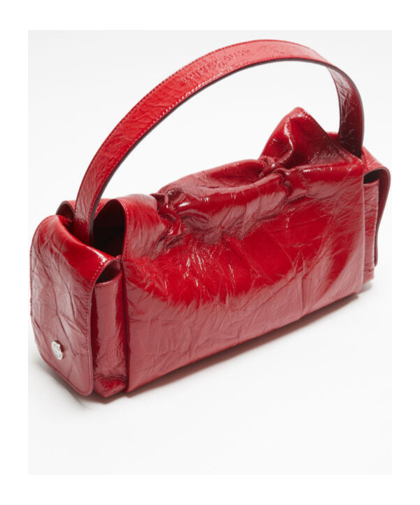 Acne Studios Multi-pocket Pleated Handbag In Red