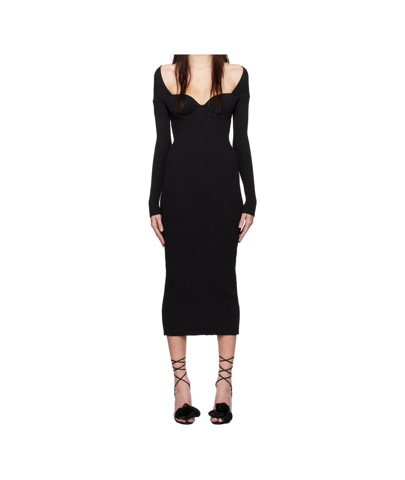 Magda Butrym Rib Knitted Dress In Black