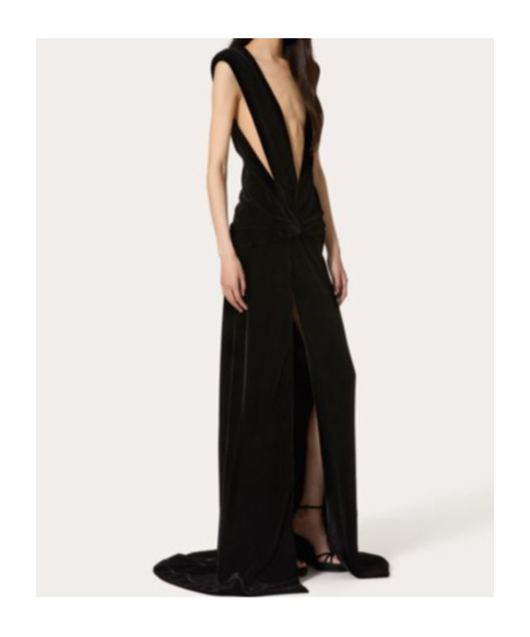 Valentino Sleeveless Velvet Dress In Black