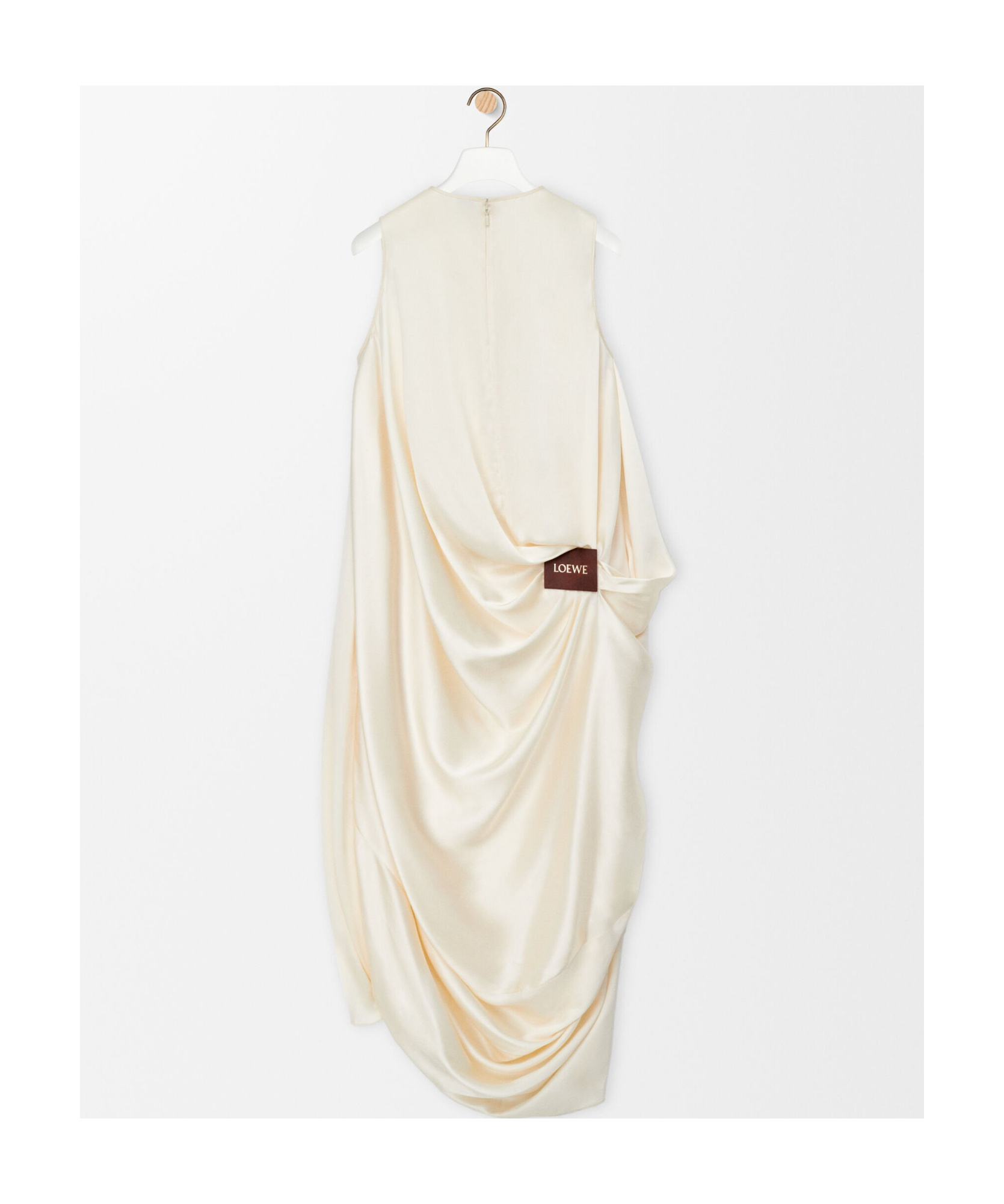 Loewe Draped Dress In Silk In White