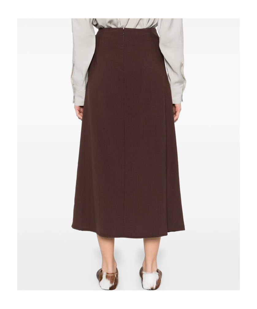 Shop Studio Nicholson Pleated Skirt In Green