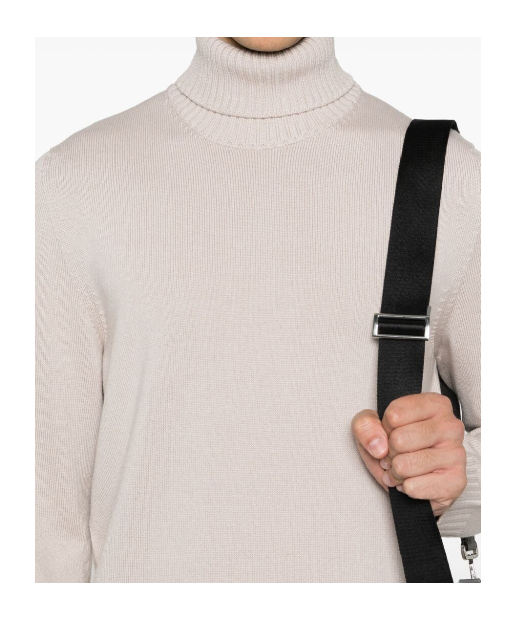 Drumohr Wool Turtleneck Sweater Long Sleeves In White