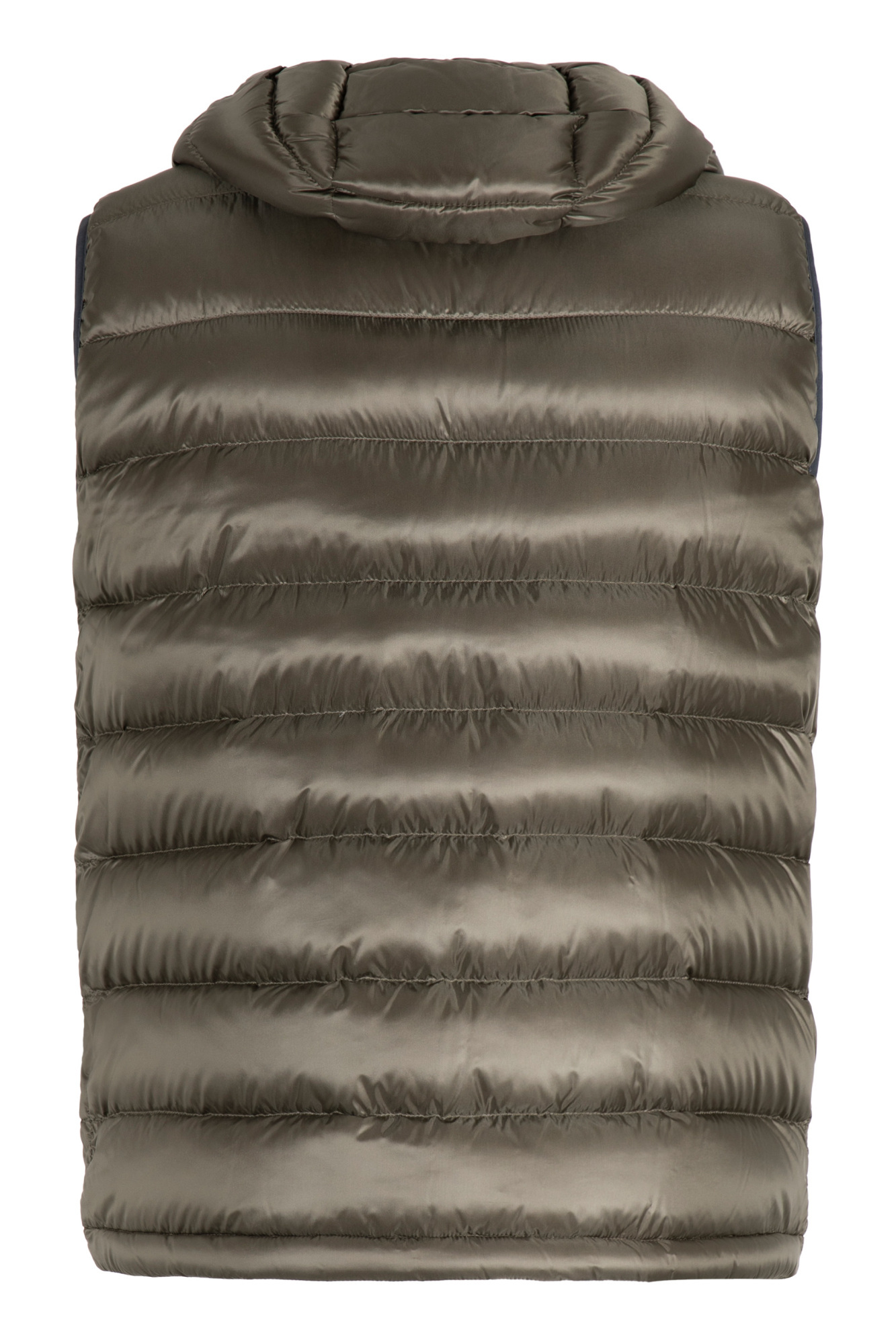 Herno Hooded Quilted Gilet In Brown