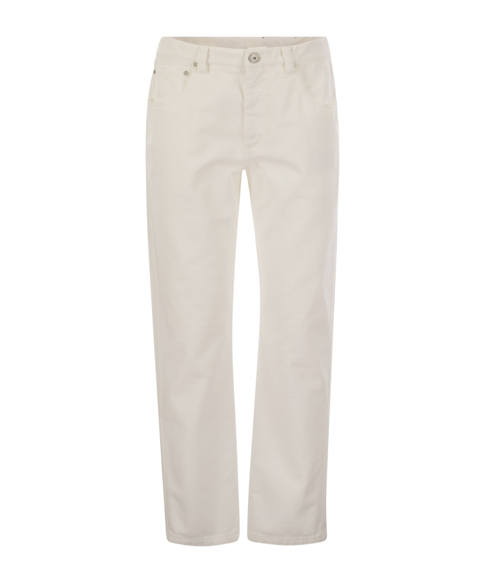 Brunello Cucinelli Belt-loop Casual Pants In White