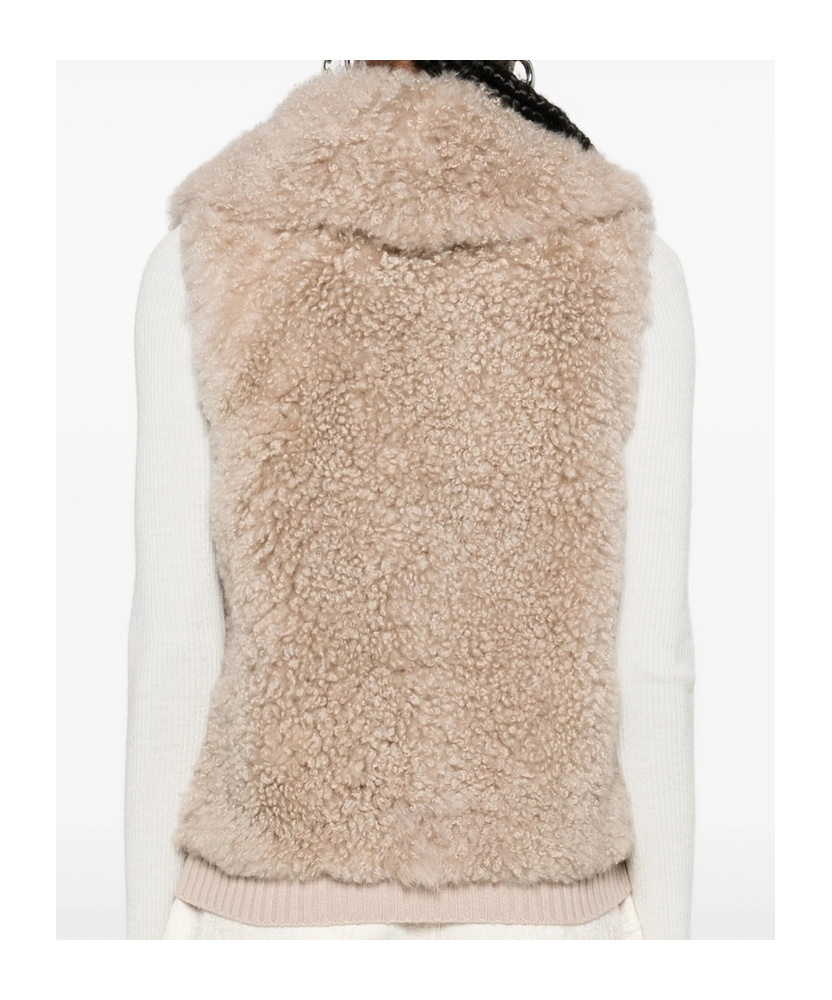 Yves Salomon Textured Gilet In Neutral