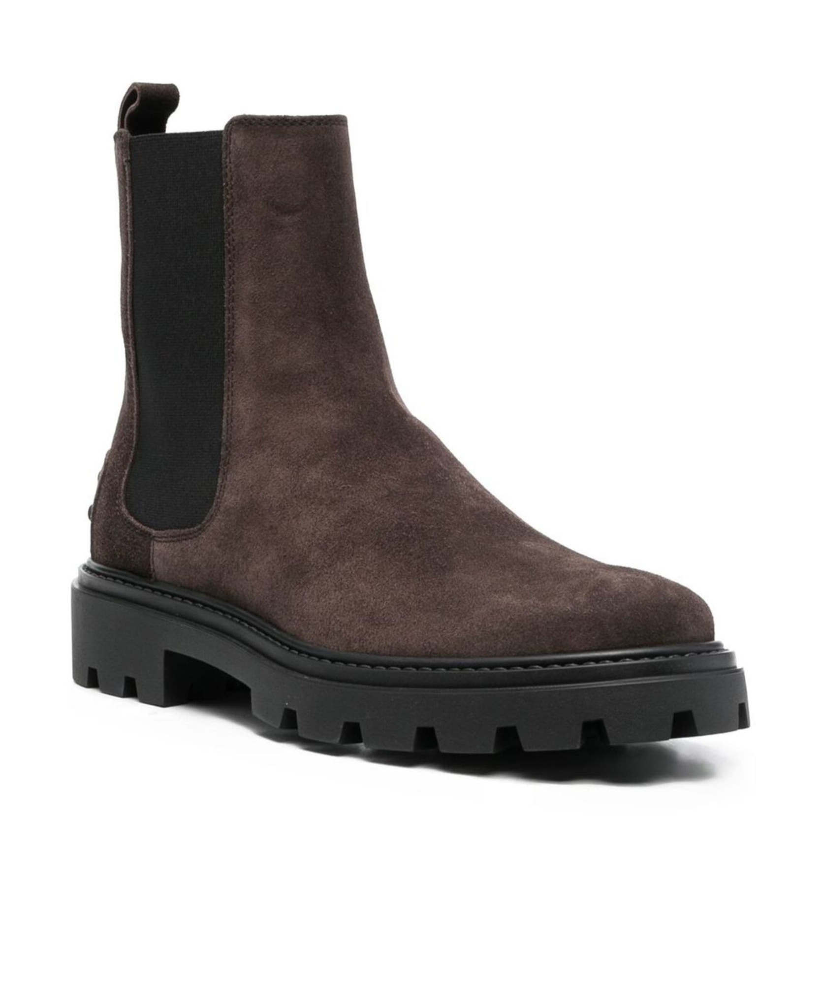 Tod's Ankle Boots With Decorative Studs In Brown