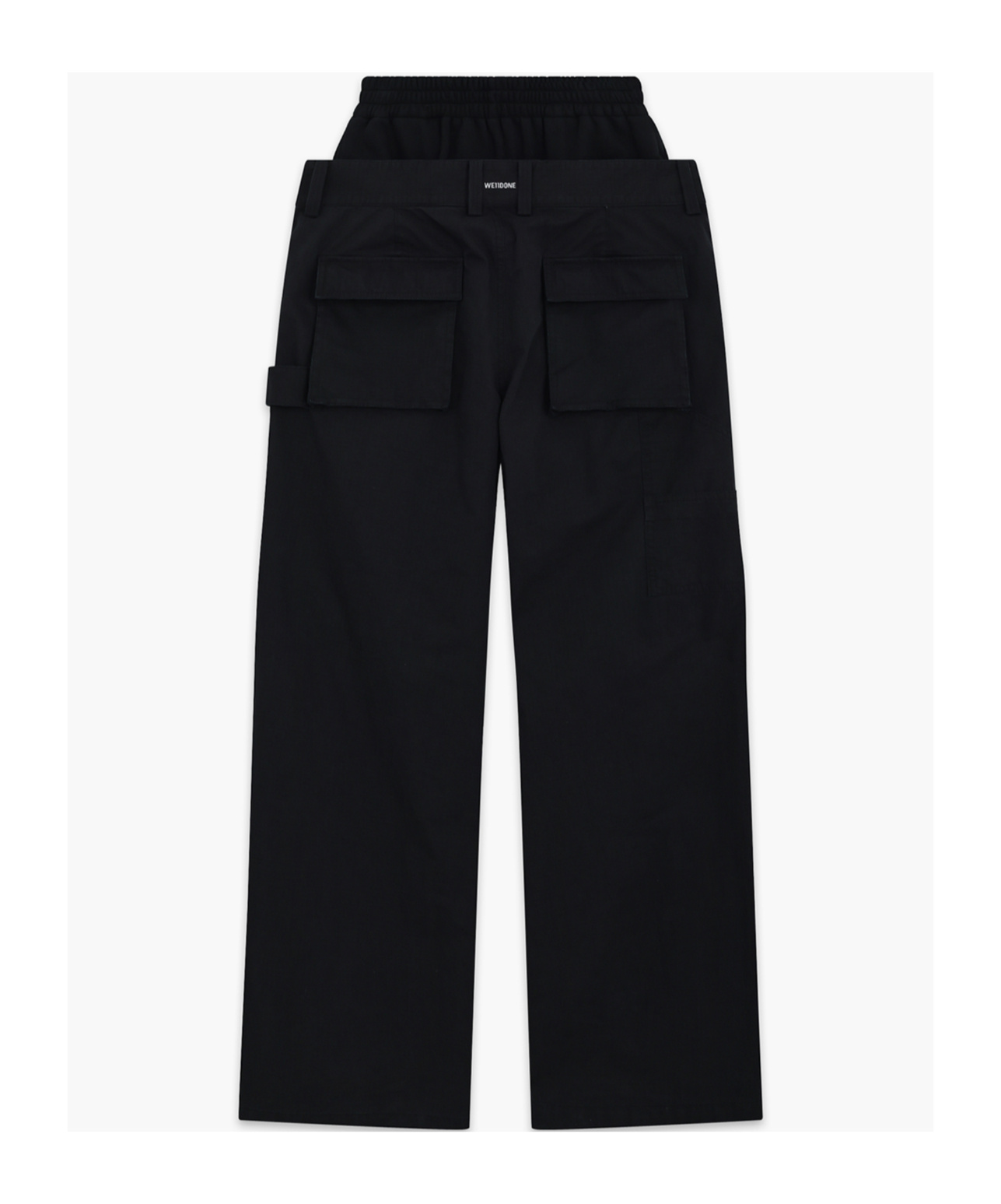 We11 Done Layered Structure Casual Pants In Black