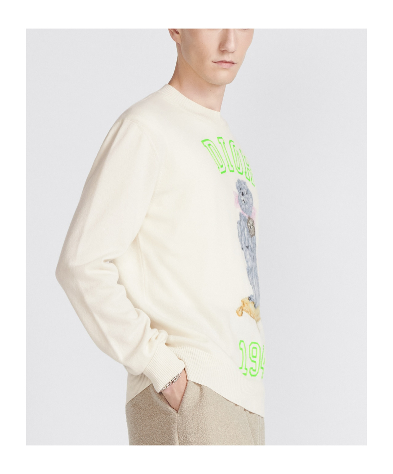 Dior Long-sleeved Sweater In White