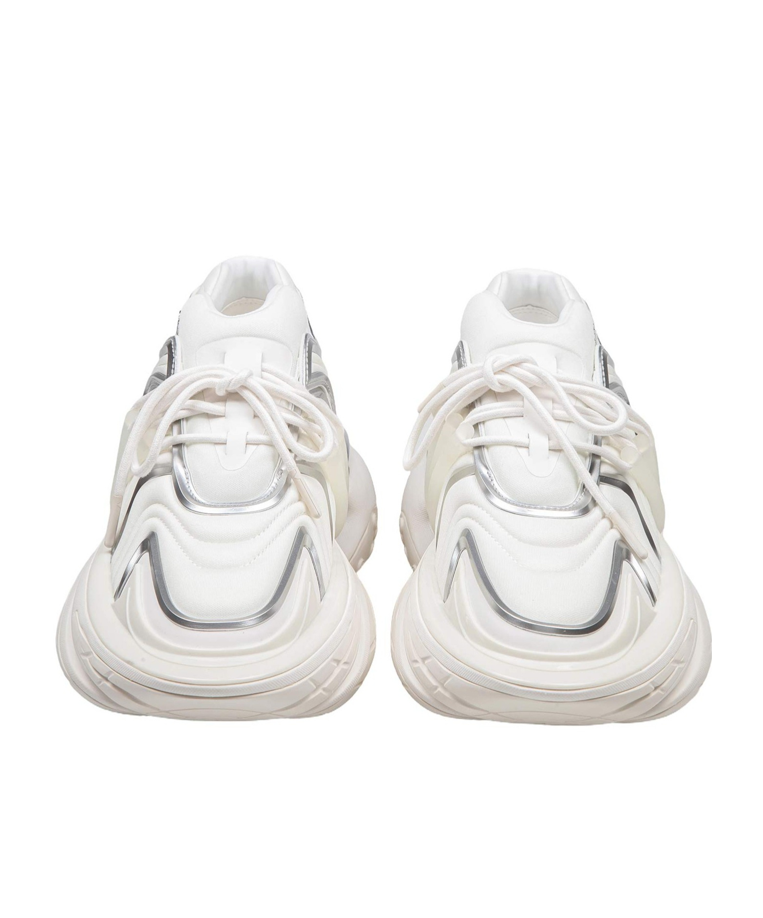 Shop Balmain Unicorn Wave Trainers In Neoprene And Calfskin In White