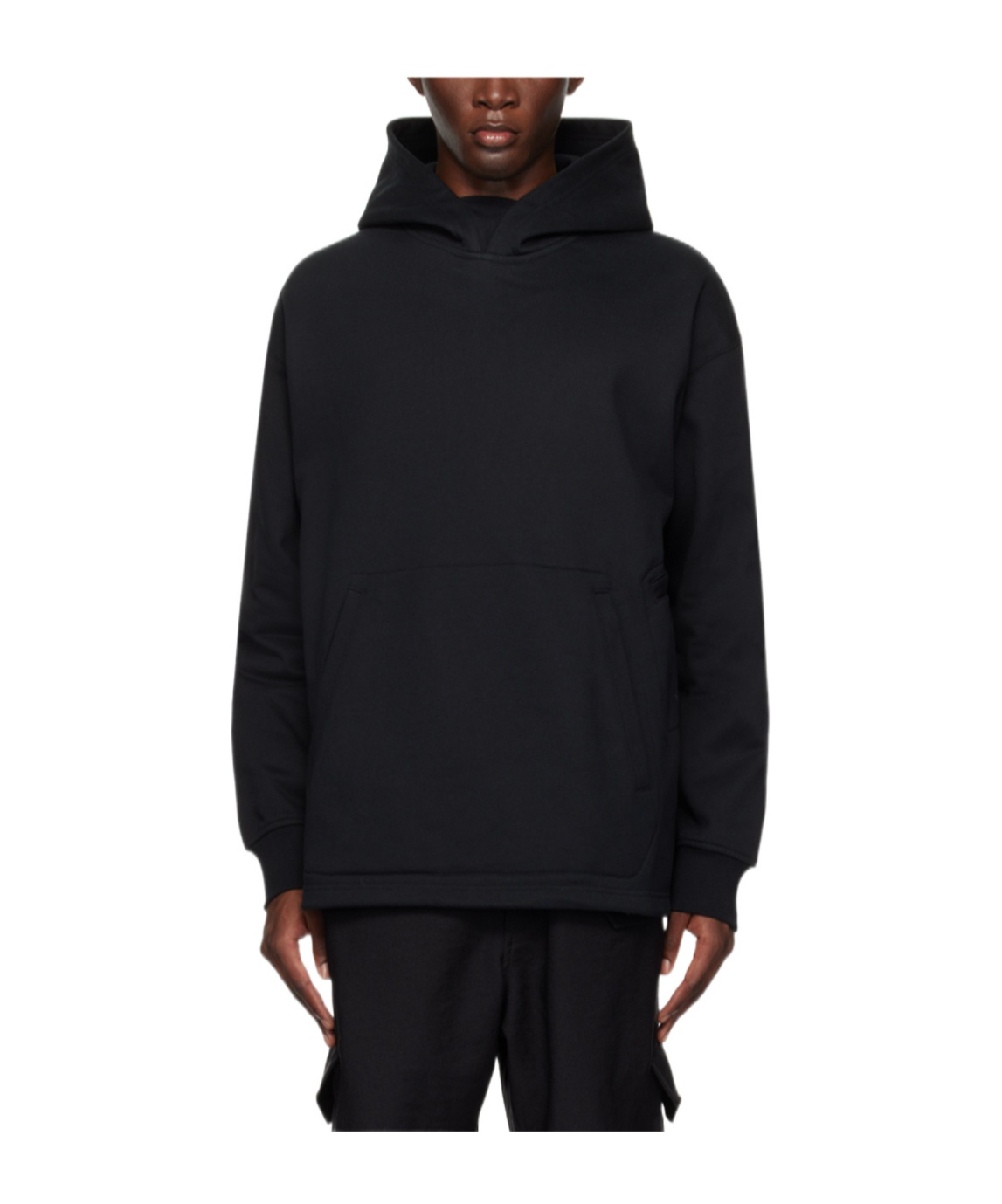 Y-3 Black Cotton Hoodie With Gfx Print In Black