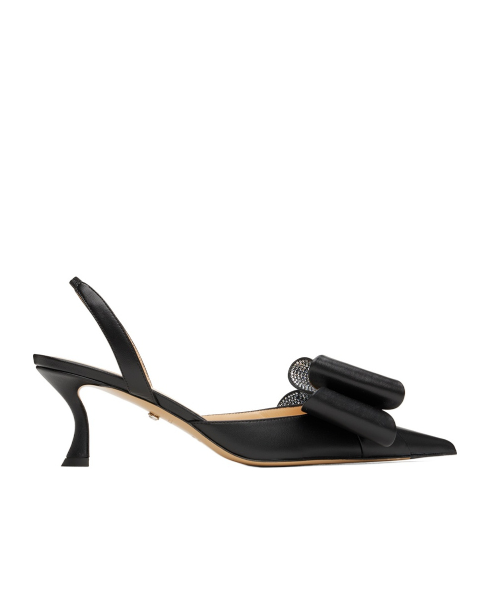 Mach&mach Le Cadeau Crystal Bow Slingback Pumps In Black